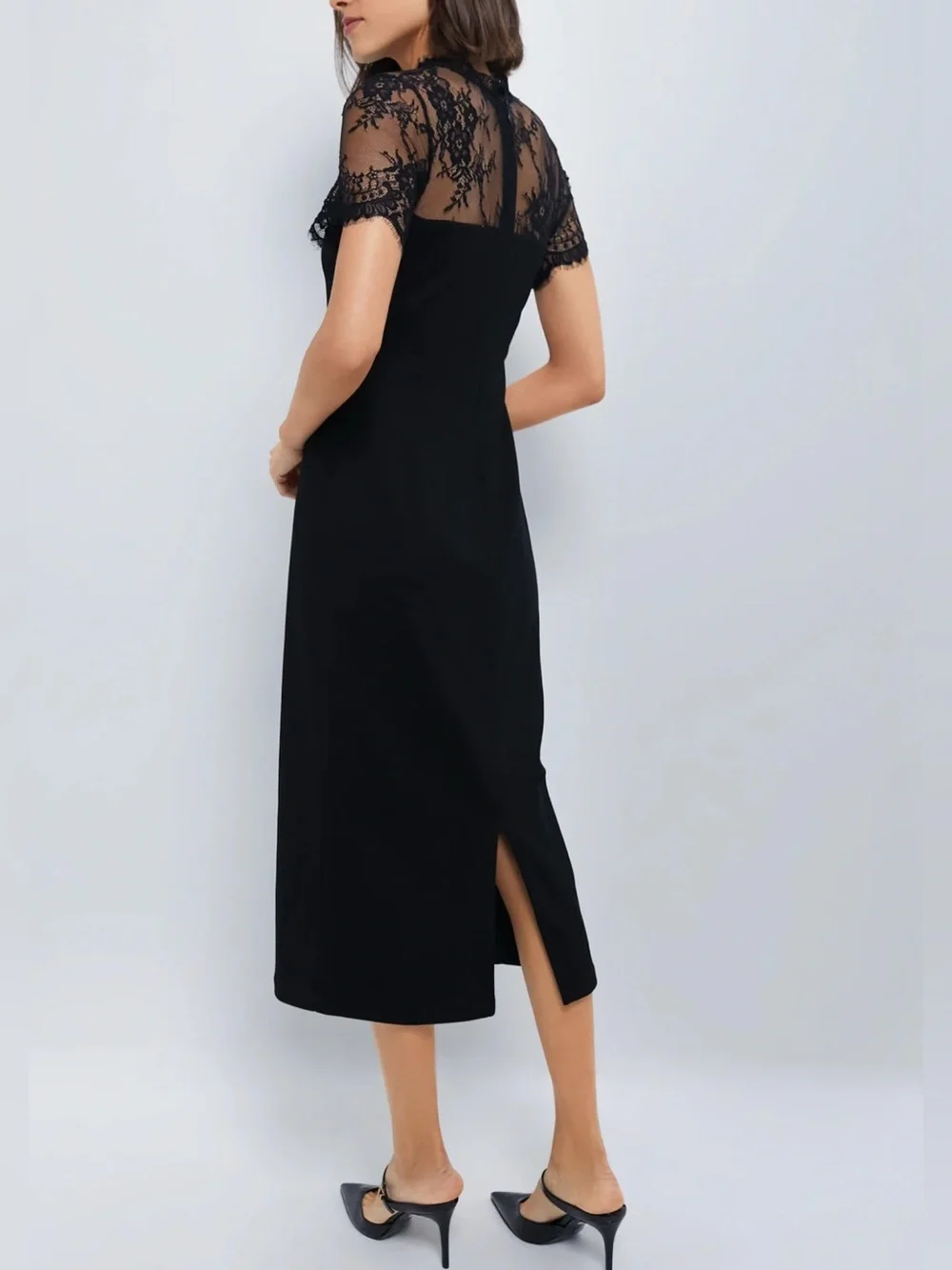 NEW Tuckernuck Hyacinth House Black Lace Agatha Midi Dress Small